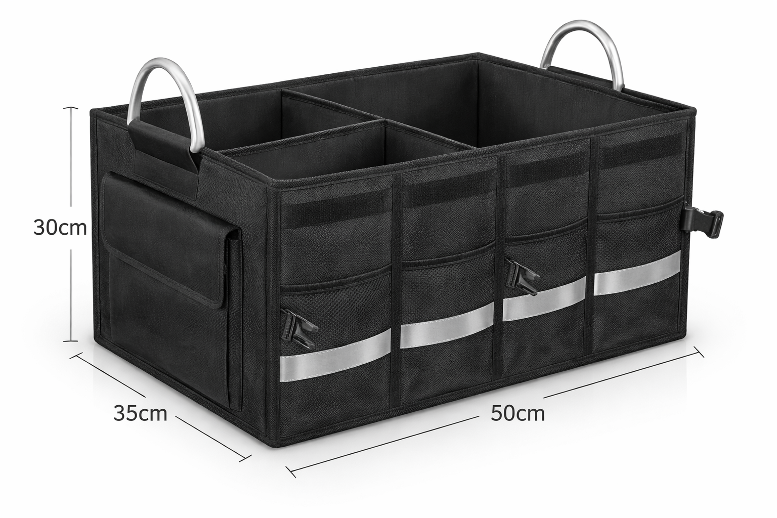Foldable Car Storage Box with Oxford and PU Car Organizer Trunk Storage