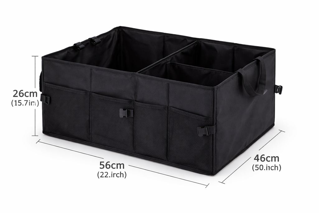 Large Car Organizer Storage Box Foldable Plastic Trunk Storage Bag for Outdoor Camping  Car Storage Case
