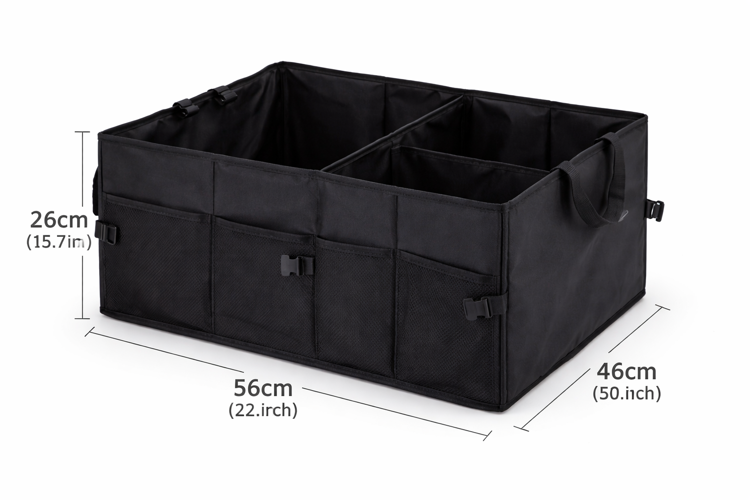 Large Car Organizer Storage Box Foldable Plastic Trunk Storage Bag for Outdoor Camping  Car Storage Case