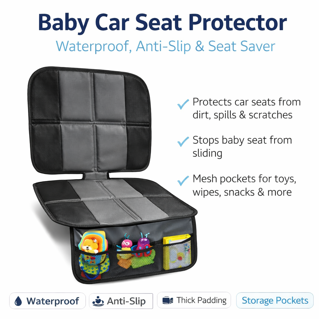 Baby Car Seat Protector – Waterproof, Anti-Slip & Seat Saver