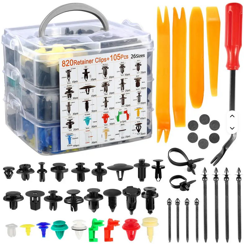 925pcs Car Clips Plastic Car Bumper Fastener 26 Sizes Push Retainer Rivets Kit Door Trim Panel Fender Clips Bumper Clips C0066