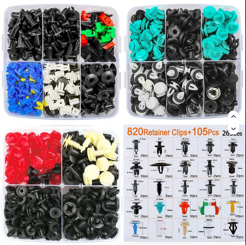 925pcs Car Clips Plastic Car Bumper Fastener 26 Sizes Push Retainer Rivets Kit Door Trim Panel Fender Clips Bumper Clips C0066