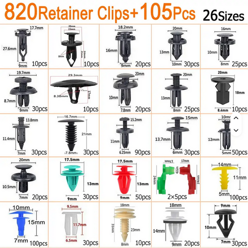 925pcs Car Clips Plastic Car Bumper Fastener 26 Sizes Push Retainer Rivets Kit Door Trim Panel Fender Clips Bumper Clips C0066