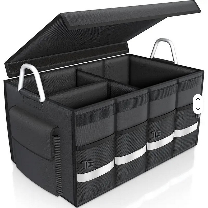 Foldable Car Storage Box with Oxford and PU Car Organizer Trunk Storage