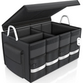 Foldable Car Storage Box with Oxford and PU Car Organizer Trunk Storage