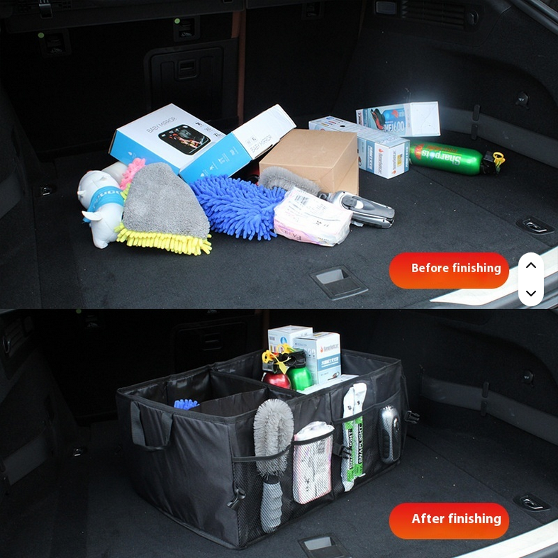 Large Car Organizer Storage Box Foldable Plastic Trunk Storage Bag for Outdoor Camping  Car Storage Case