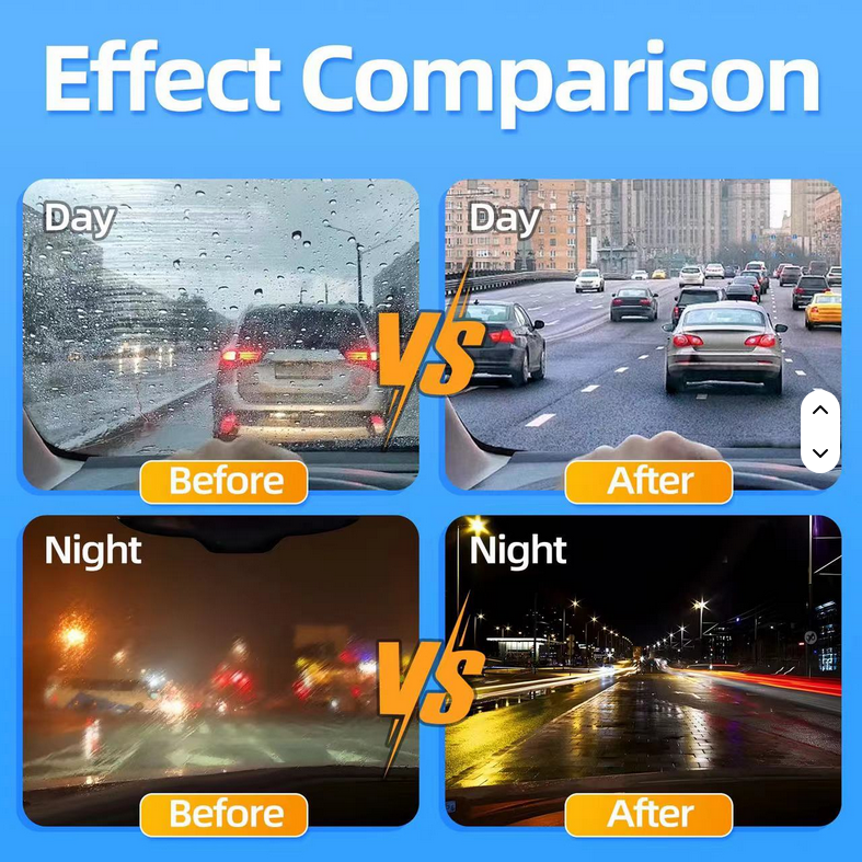 Car Glass Cleaning Board with Oil Repellent Film Plastic Auto Washer Featuring Automotive Oil Film Cleaning Brush