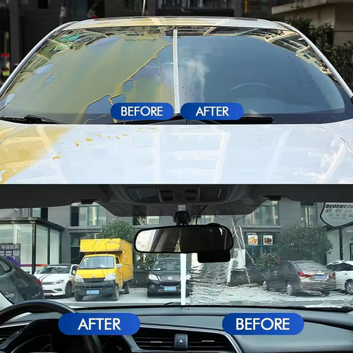 Car Glass Cleaning Board with Oil Repellent Film Plastic Auto Washer Featuring Automotive Oil Film Cleaning Brush