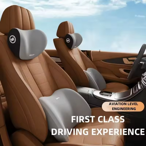 Memory Foam Headrest & Lumbar Support Pillow – For Car, Office & Home Chairs