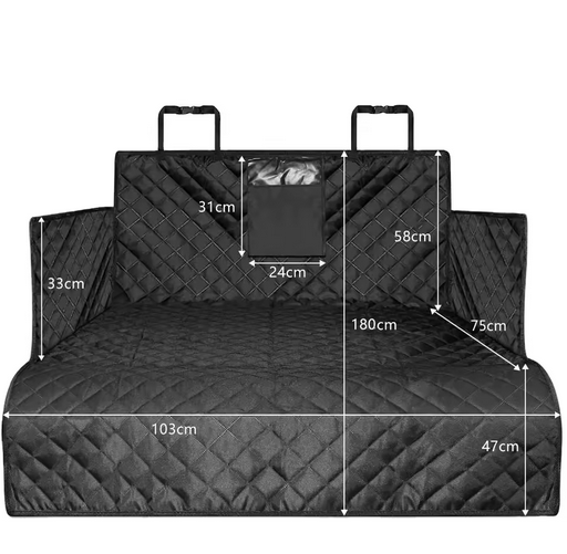 Dog Car Mats 100% Waterproof Pet Trunk Mats with Side Stalls 600D Anti Scratch Anti Skid Durable Soft Back Seat Cover