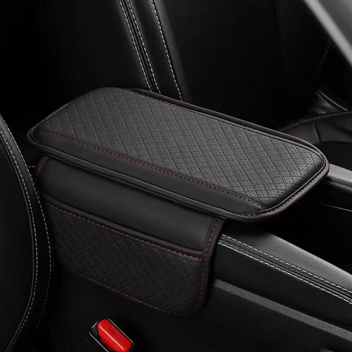 Luxury PU Leather Car Armrest Pad – Comfort Cushion + Storage Pocket