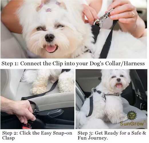 Adjustable Dog Car Seat Belt – Safe Travel Harness Clip
