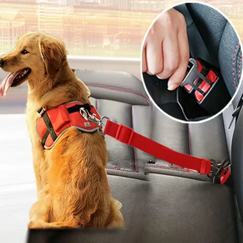 Adjustable Dog Car Seat Belt – Safe Travel Harness Clip