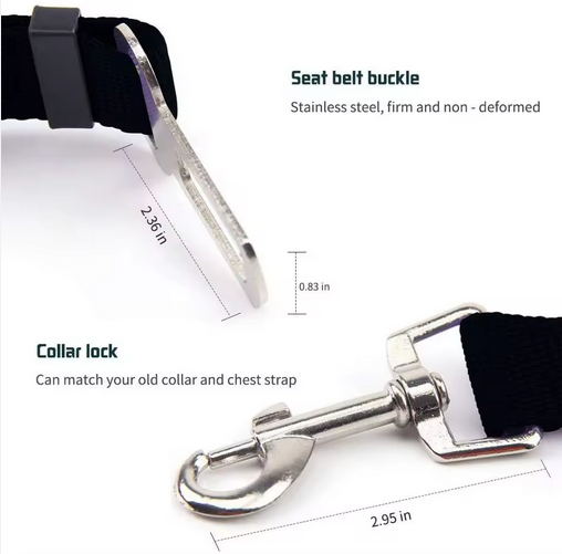 Adjustable Dog Car Seat Belt – Safe Travel Harness Clip