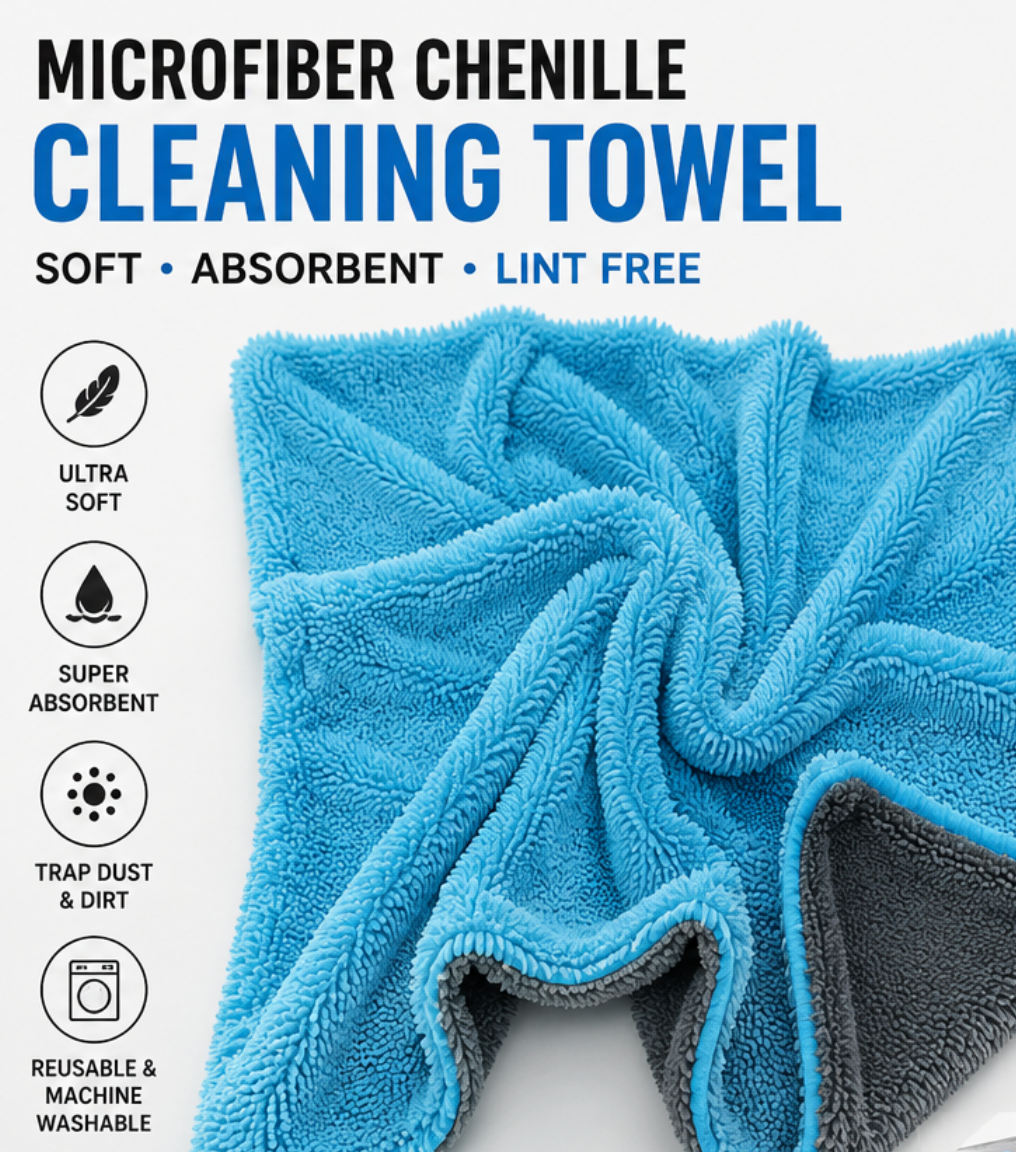 Double Layer Microfiber cleaning towels 1400gsm