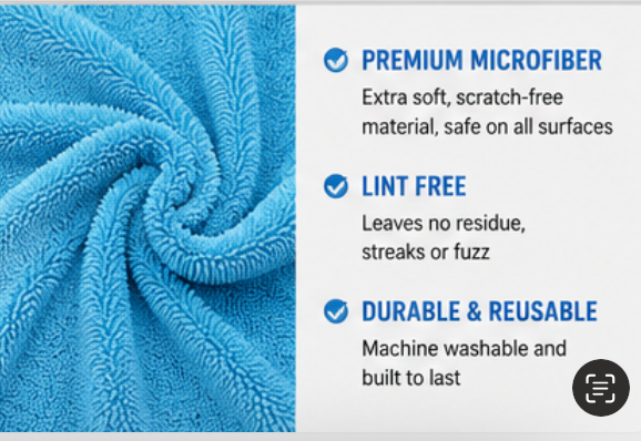 Double Layer Microfiber cleaning towels 1400gsm