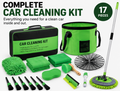 17 Pcs, All in One Car Wash & Interior Cleaning Kit