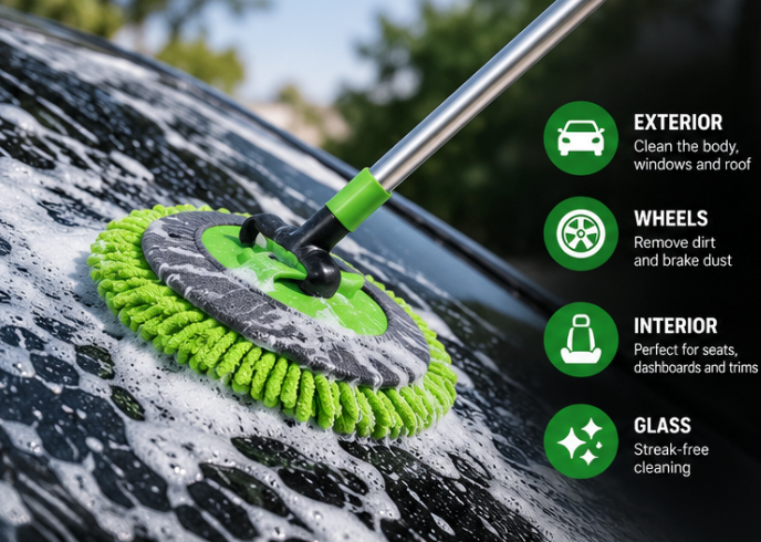 17 Pcs, All in One Car Wash & Interior Cleaning Kit
