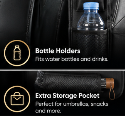 Premium Car Seat Back Organizer And Tissue Holder