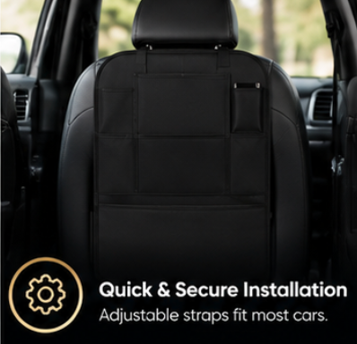 Premium Car Seat Back Organizer And Tissue Holder