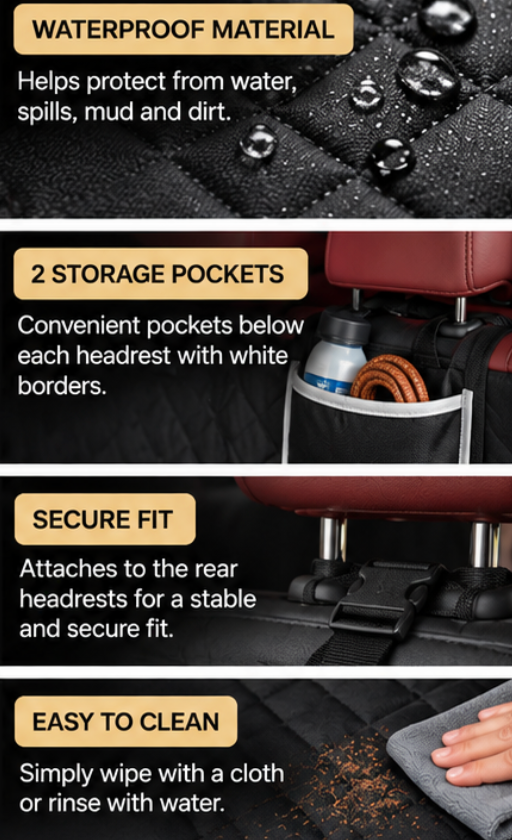 Waterproof Car Trunk Cargo Liner For Pets And Other With Storage Pockets