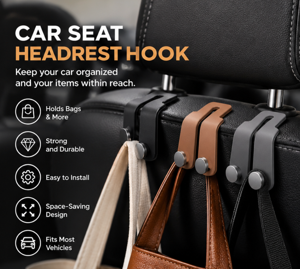 Car Seat Headrest Hooks