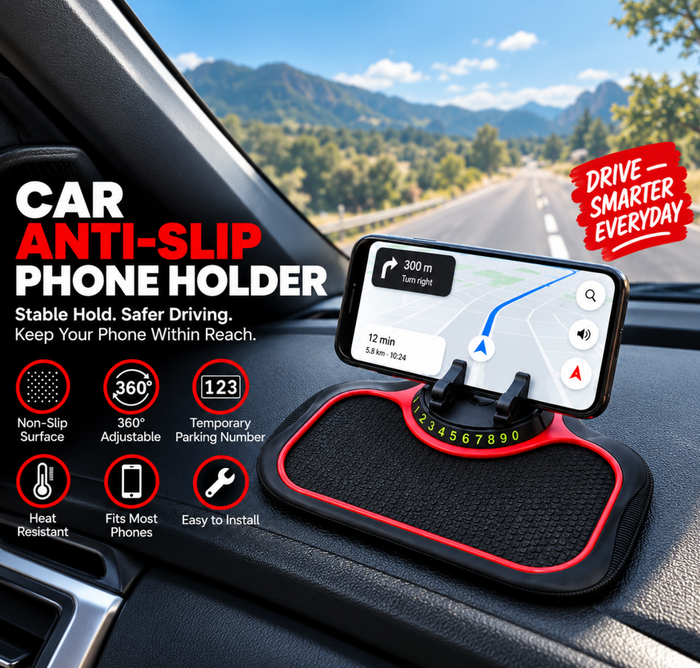 Anti Slip Dashboard Phone Holder & Parking Number Pad