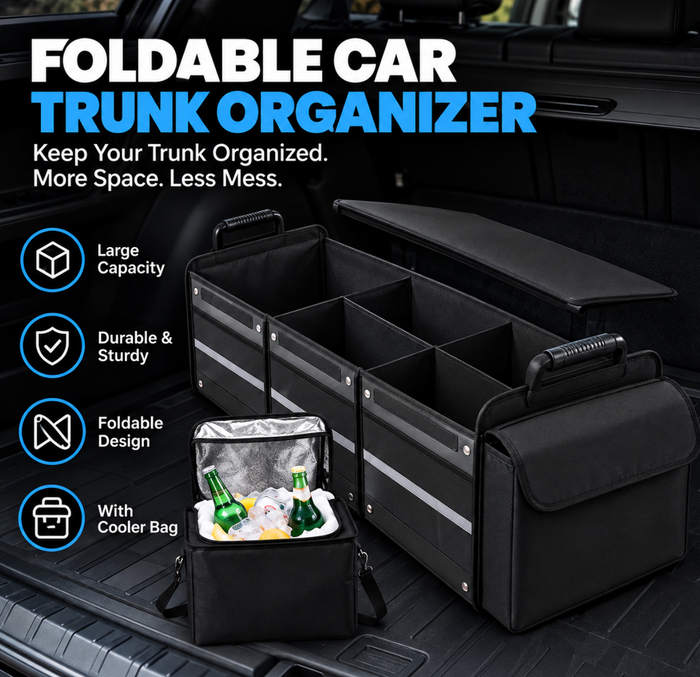 Car Trunk Organizer with Cooler Bag