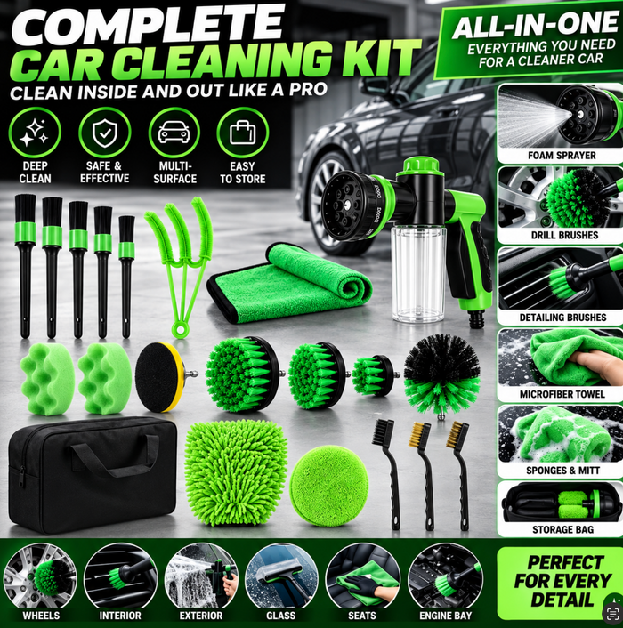 21 Pcs, Car Detailing & Foam Cleaning Kit