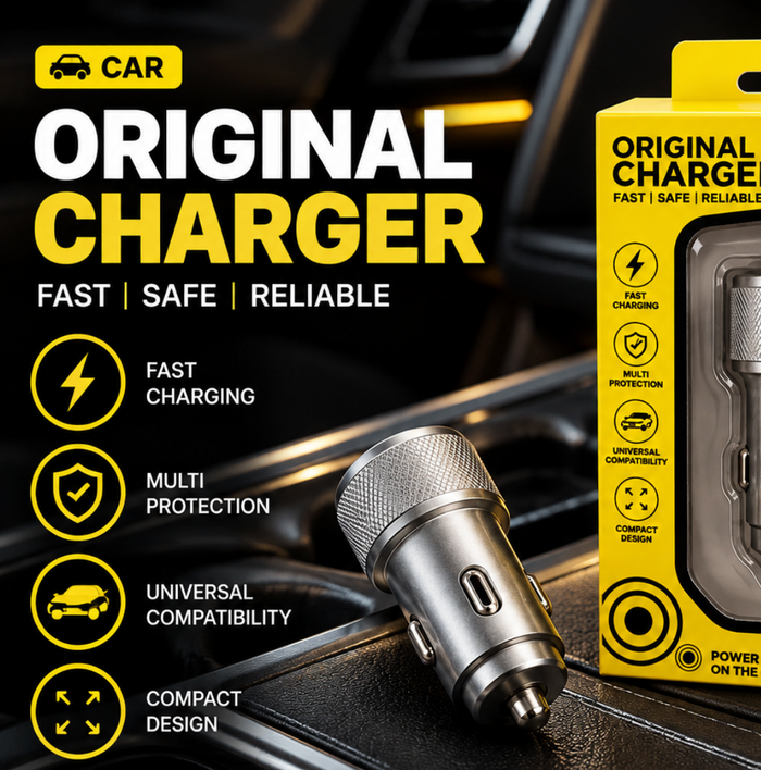 Dual USB Car Charger, Fast Charging Adapter