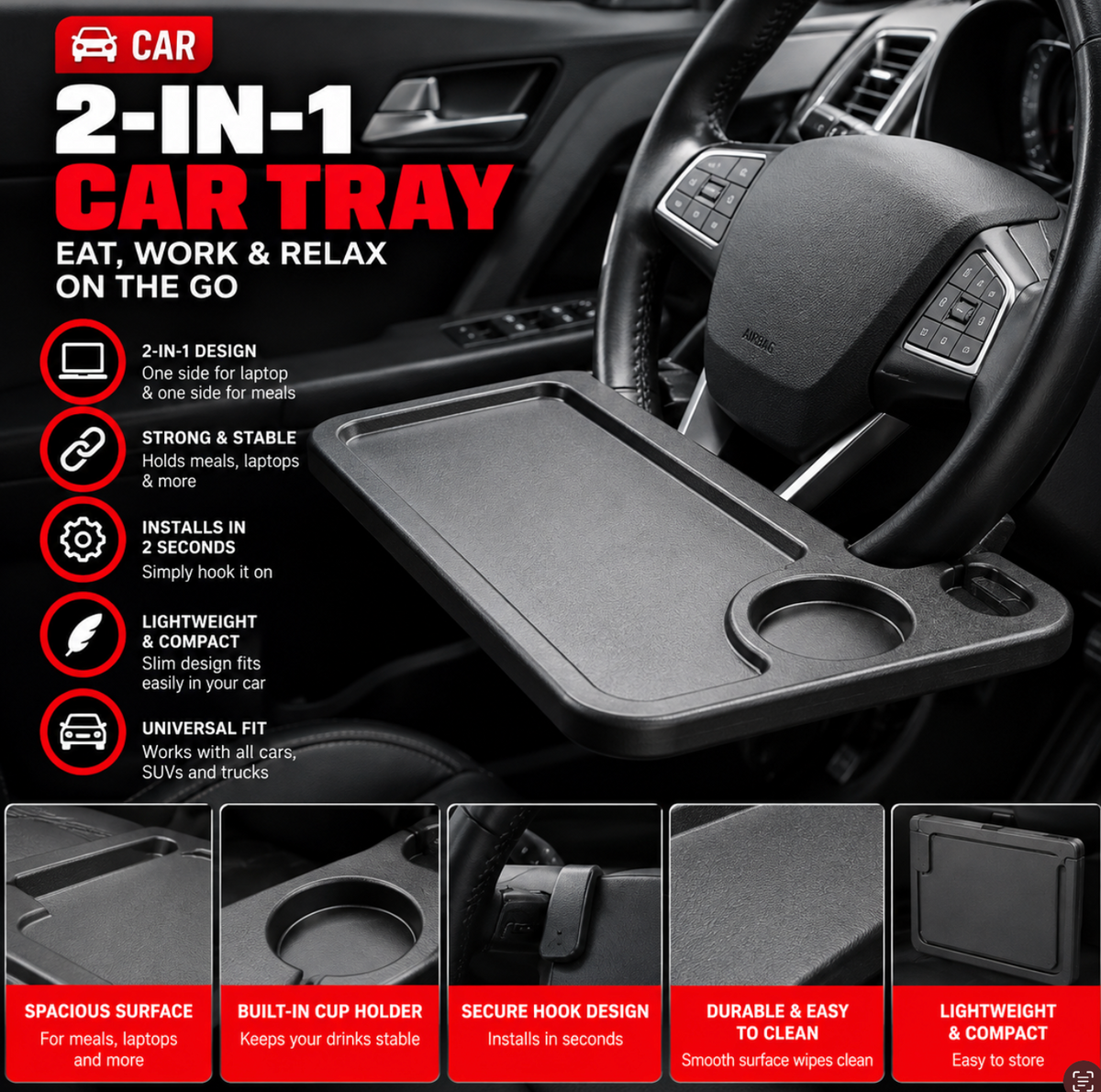 Car Steering Wheel Tray