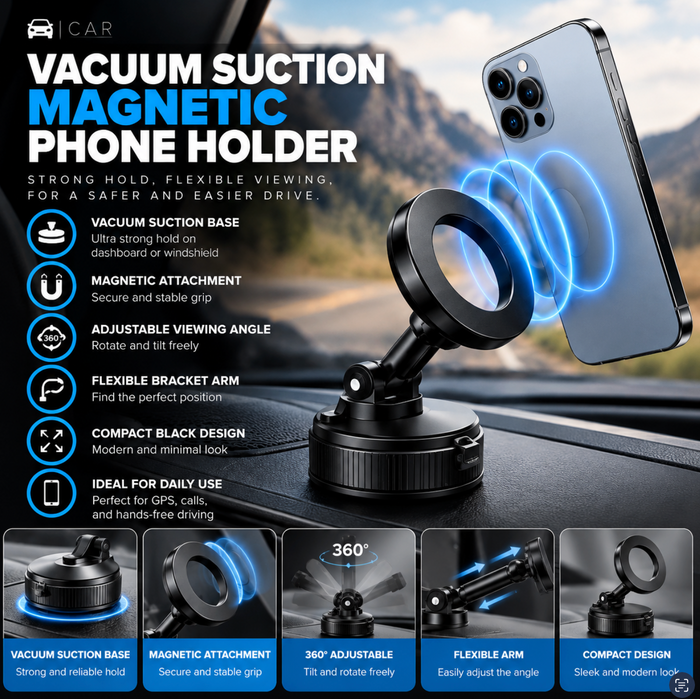 Vacuum Suction Magnetic Phone Holder