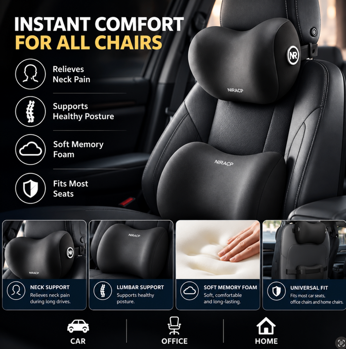 Neck & Lumbar Pillow Set