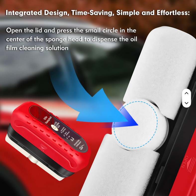 Car Glass Cleaning Board with Oil Repellent Film Plastic Auto Washer Featuring Automotive Oil Film Cleaning Brush