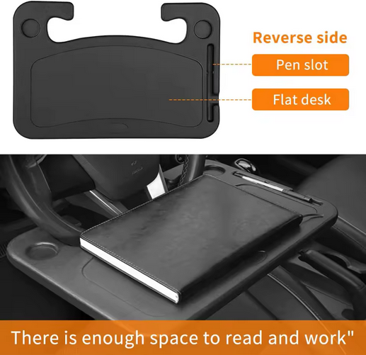 Portable Car Steering Wheel Desk Laptop Tablet Holder Multifunction Car Tray Table for in Car Use