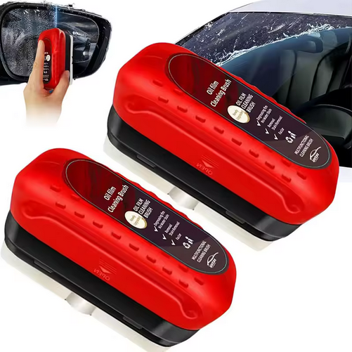 Car Glass Cleaning Board with Oil Repellent Film Plastic Auto Washer Featuring Automotive Oil Film Cleaning Brush