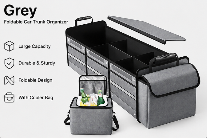 Car Organizer with Insulated Cooler Bag