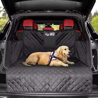 Dog Car Mats 100% Waterproof Pet Trunk Mats with Side Stalls 600D Anti Scratch Anti Skid Durable Soft Back Seat Cover
